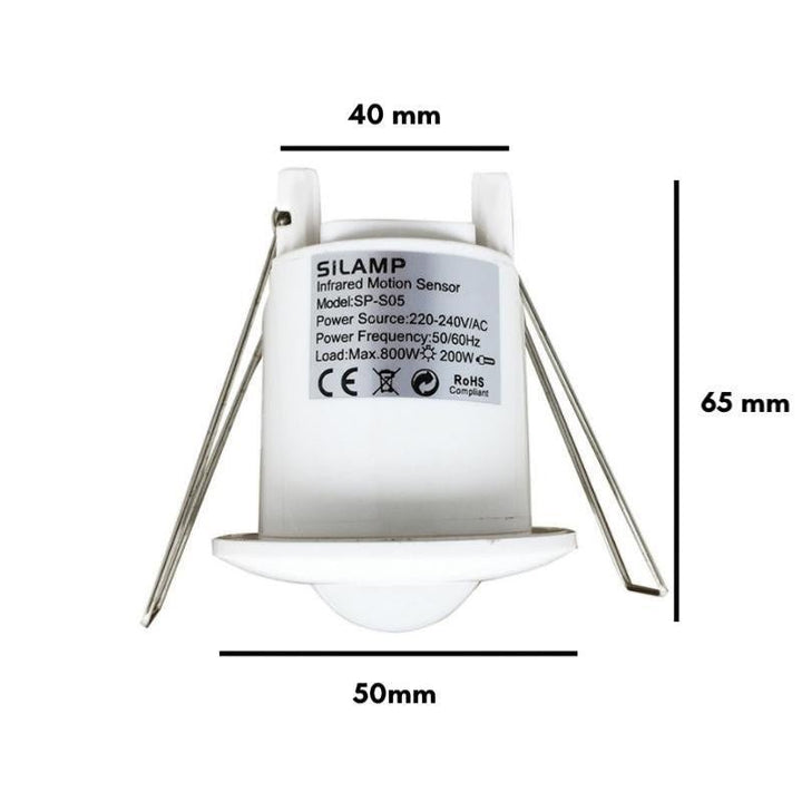 Détecteur de Mouvement Encastrable 6m 360° 220V Ø50mm - Silumen