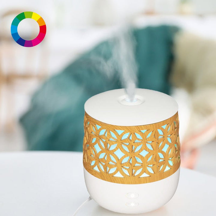 Diffuseur Huiles Essentielles Bois 100ml Lumière Changeante - Silumen