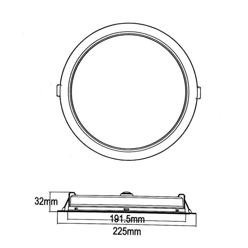 Downlight LED Slim Rond BLANC 24W Ø225mm - Silumen