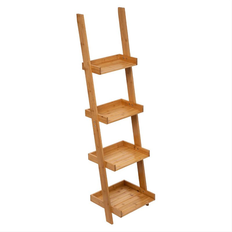 Etagère Echelle Bambou 4 Niveaux 38x33x146 cm - Silumen