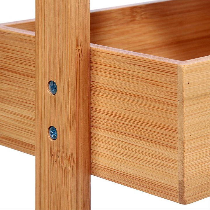 Etagère en Bambou Naturel 4 Niveaux 28x16x88 cm - Silumen