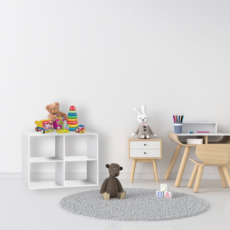 Étagère en bois 4 cases 68x32x68 cm - Blanc - Silumen