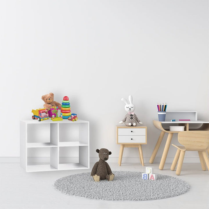 Étagère en bois 4 cases 68x32x68 cm - Blanc - Silumen