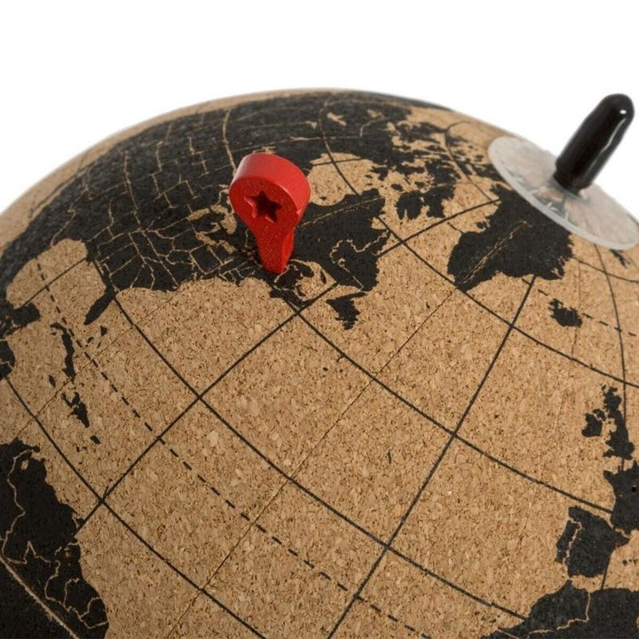 Globe Terrestre en Liège 15cm avec 6 pins - Silumen