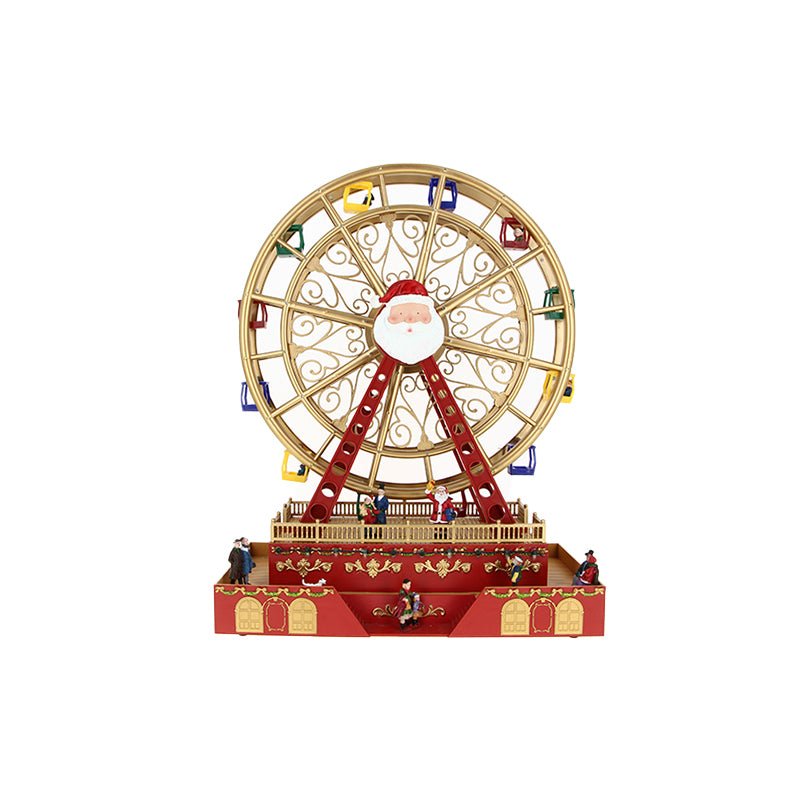 Grande Roue Village de Noël lumineux & musical H. 49cm - Silumen