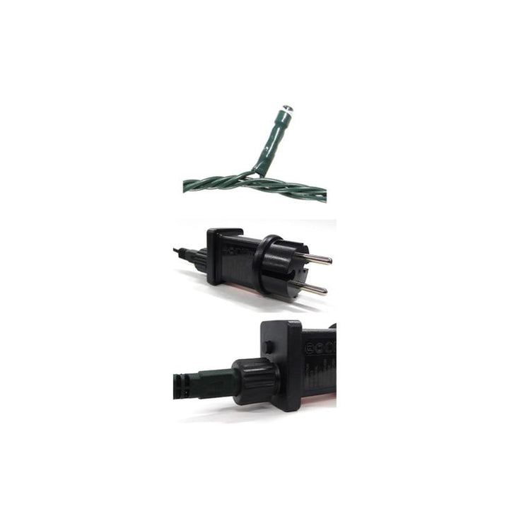 Guirlande LED 15M 300LED IP44 - câble vert, BLANC FROID - Silumen