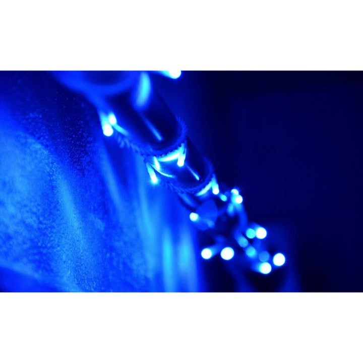 Guirlande LED BLEUE 9M 180LED IP44 - câble vert - Silumen