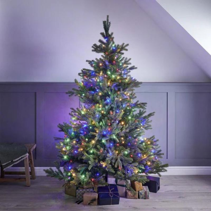 Guirlande pour Sapin de Noël MULTICOULEUR 1M80 120LED IP44, 8 modes - Silumen