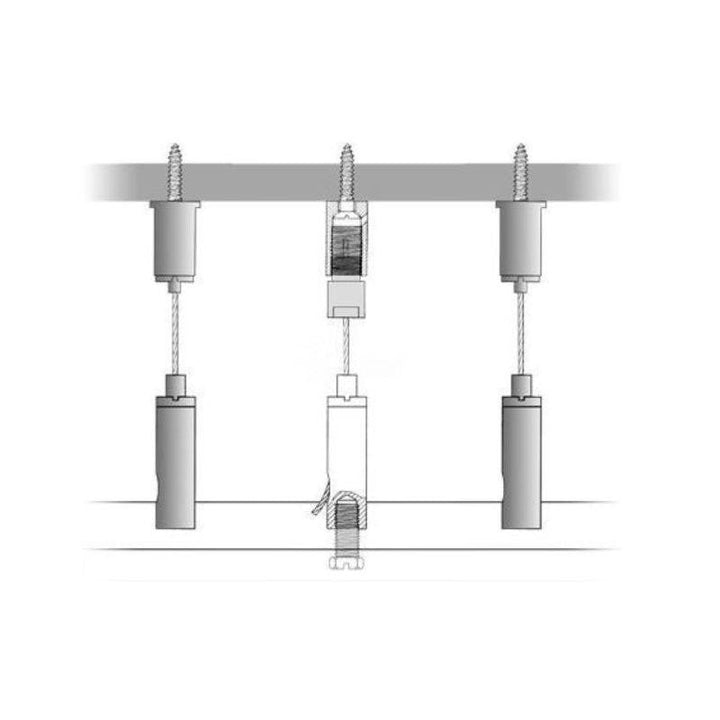 Kit de suspension pour Rails Triphasés - Blanc - Silumen