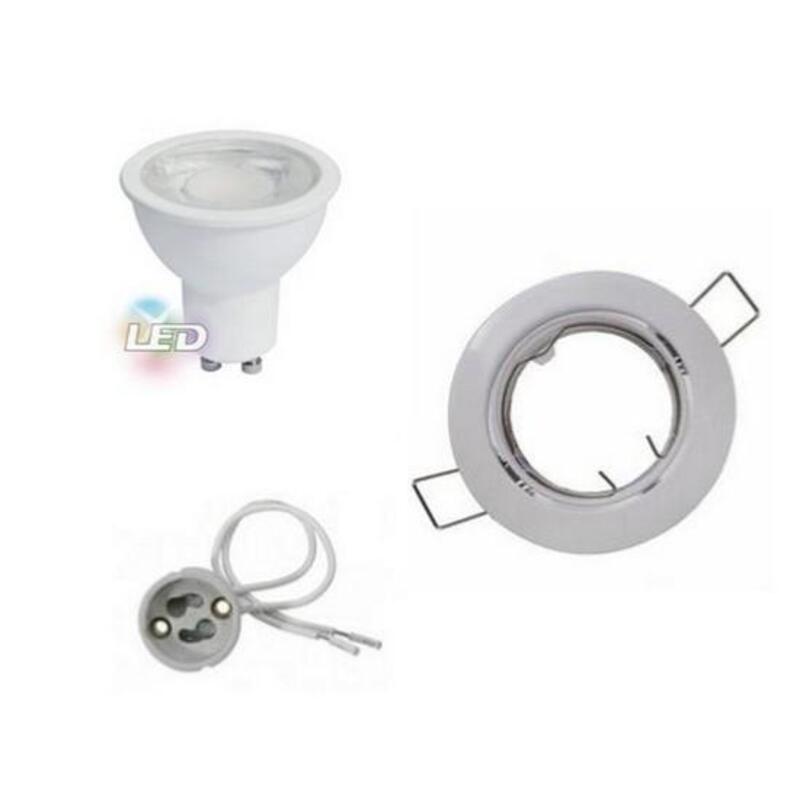Kit Spot LED GU10 encastrable 8W Orientable Rond - Silumen