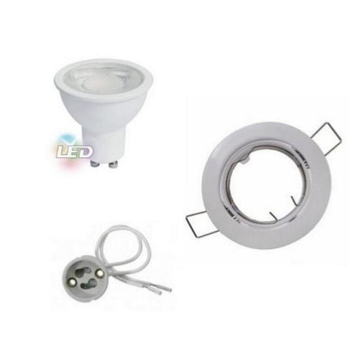 Kit Spot LED GU10 encastrable 8W Orientable Rond - Silumen