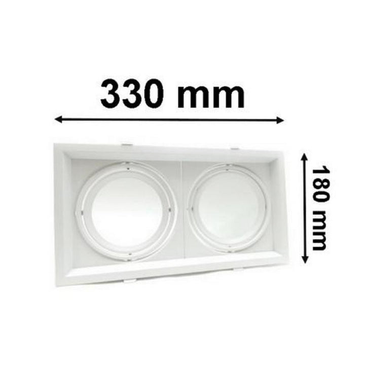 Kit Support Double AR111 Encastrable Orientable avec Ampoules LED 20W - Silumen