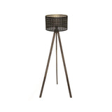 Metal e pinho H149cm Salon Floor Lamp
