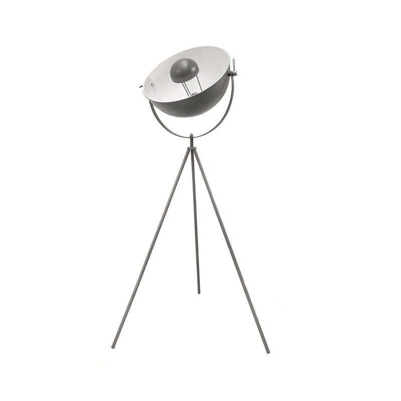 Lampadaire Trépied Projecteur en Gris Blanc 145cm - Silumen