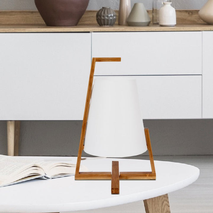 Lampe à Poser en Bambou Papier et Polypropylène 32cm - Silumen