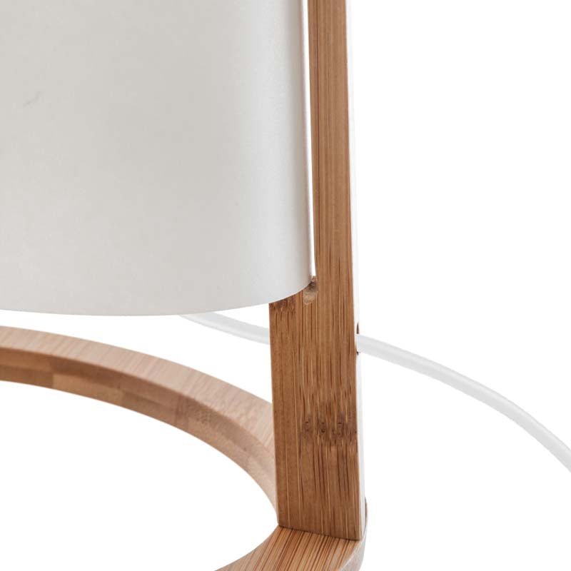 Lampe de Chevet Bambou Naturel 26cm Blanc - Silumen