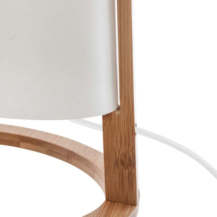 Lampe de Chevet Bambou Naturel 26cm Blanc - Silumen