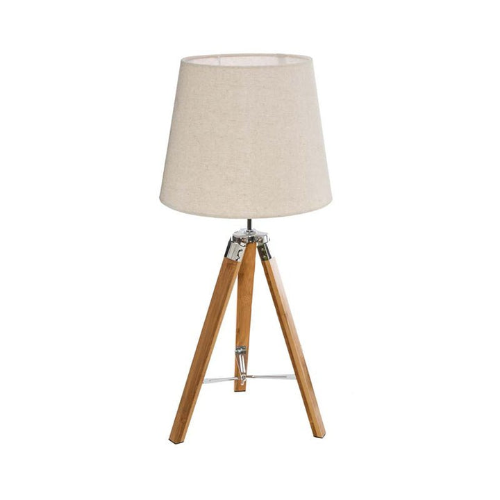 Lampe de Chevet Design Bambou Trépied H58cm Ivoire - Silumen