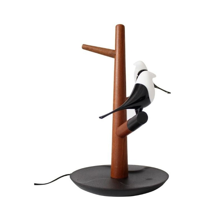 Lampe de Chevet Design Oiseau avec Chargeur Sans fil et Porte Accessoires - Silumen