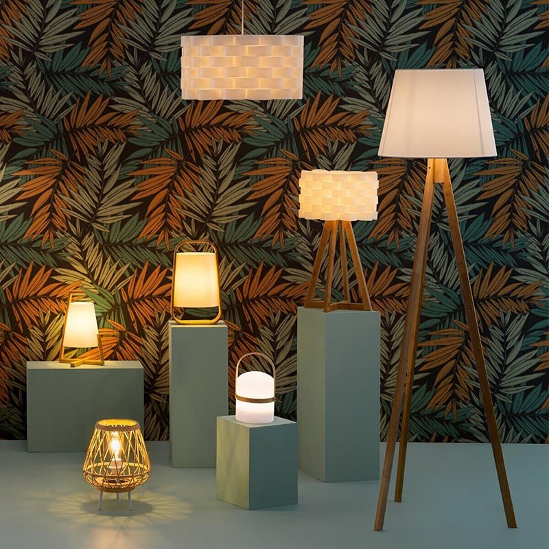 Lampe de Chevet en Bambou et en Papier 23cm - Silumen