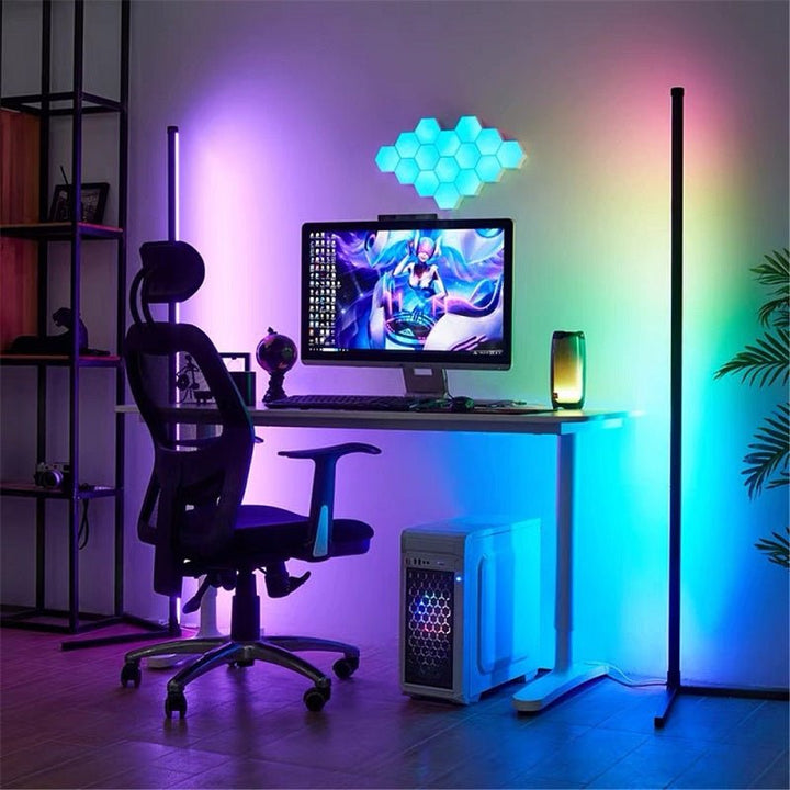 Lampe Néon sur Pied Design Connectée WIFI RGB 140cm avec Télécommande - Silumen
