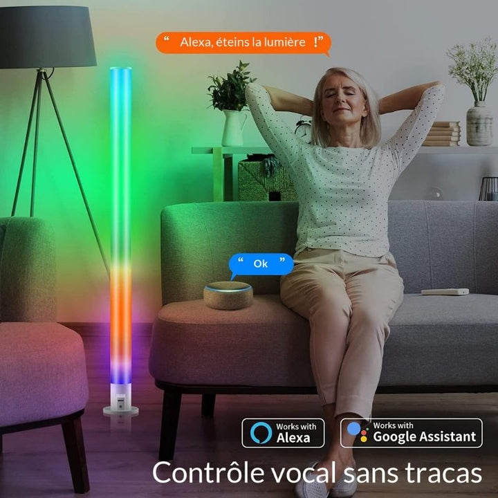Lampe sur Pied Connectée Wifi RGBW 90cm 22W - Silumen
