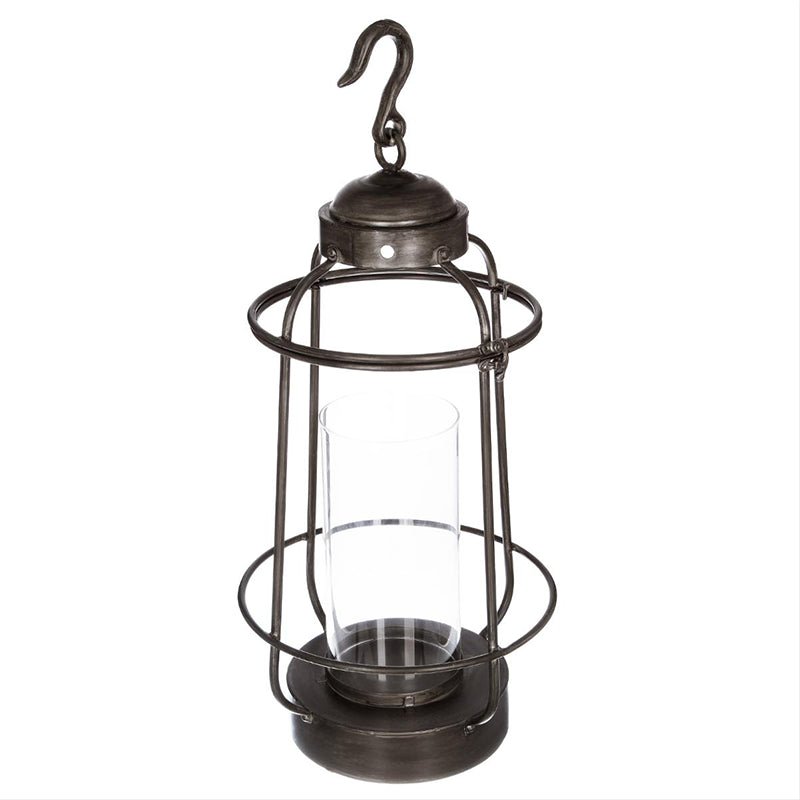 Dekorative Laterne zum Aufhängen aus Metall und Glas 63cm – Silumen