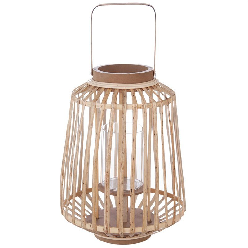 Lanterne Déco en Rotin et Verre pour Bougie 12cm - Silumen