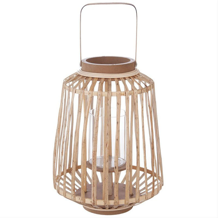 Lanterne Déco en Rotin et Verre pour Bougie 12cm - Silumen
