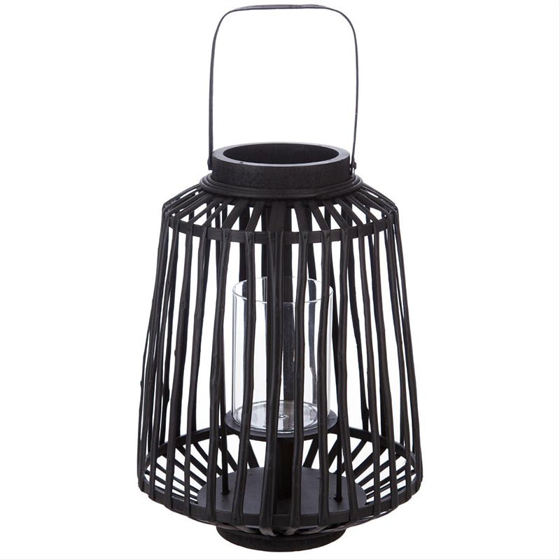 Lanterne Déco en Rotin et Verre pour Bougie 12cm - Silumen