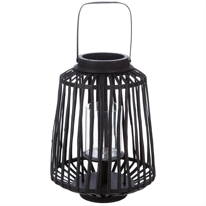 Lanterne Déco en Rotin et Verre pour Bougie 12cm - Silumen