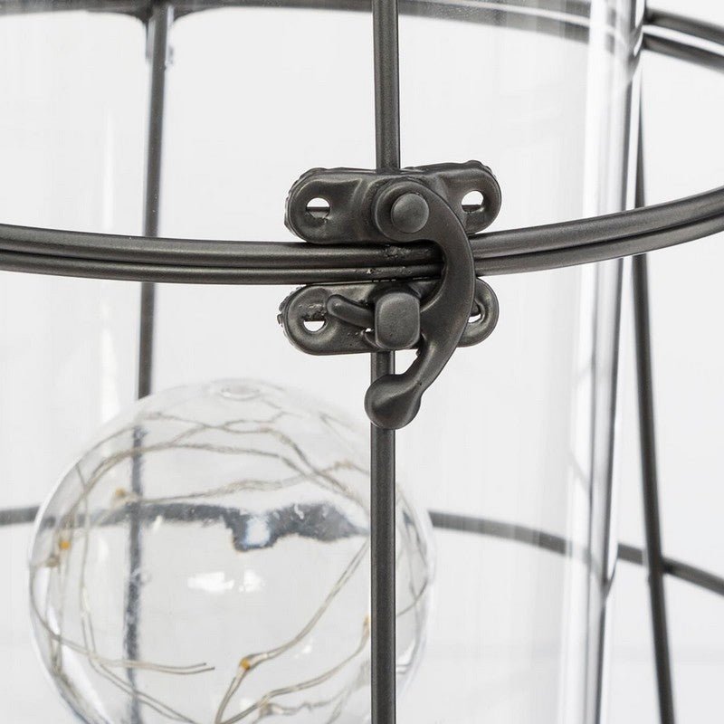 Lanterne LED en Métal et Verre 30cm - Noir - Silumen