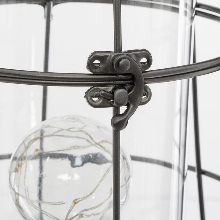 Lanterne LED en Métal et Verre 30cm - Noir - Silumen