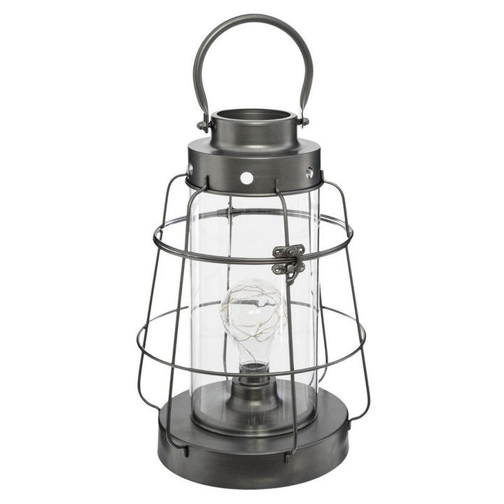 Lanterne LED en Métal et Verre 30cm - Noir - Silumen