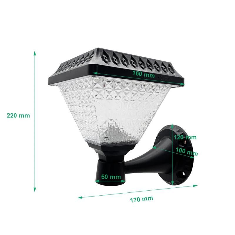 Lanterne Murale de Jardin Solaire Crépusculaire IP65 2W - Silumen