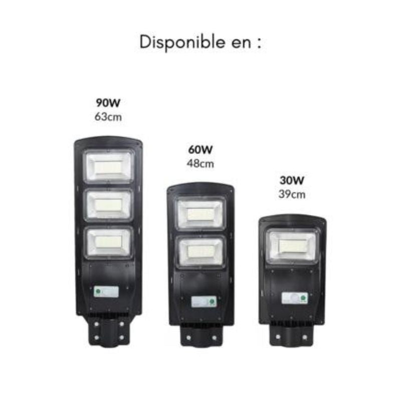 Luminaire LED urbain solaire 60W IP65 - Barre métallique - Silumen