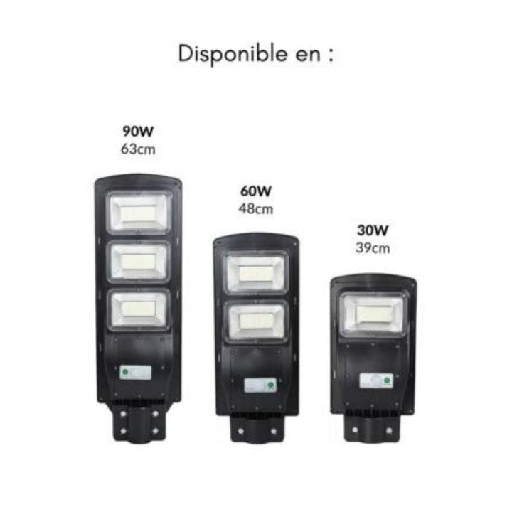 Luminaire LED urbain solaire 60W IP65 - Barre métallique - Silumen