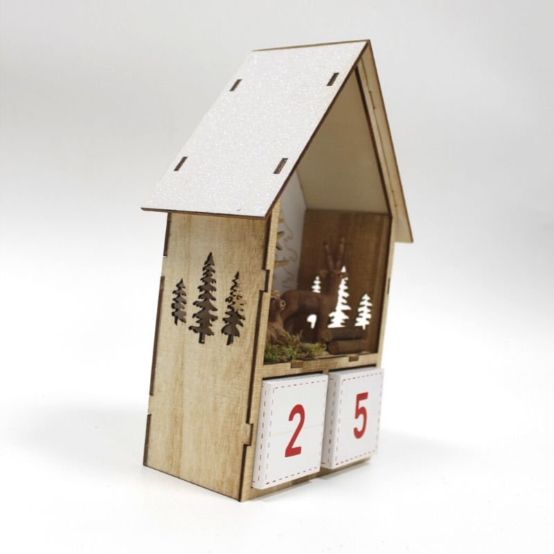 Maison calendrier à cube Lumière 15x24cm - Silumen