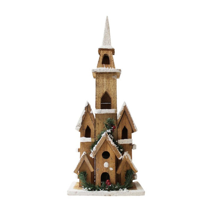 Maison en bois 5LED BLANC CHAUD 19x10.5x50cm - Silumen