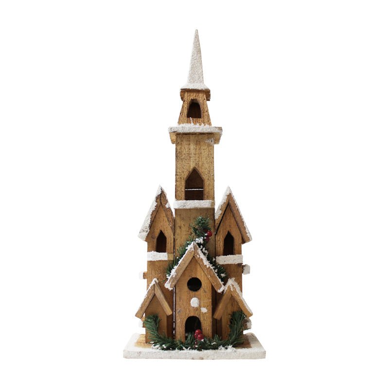Maison en bois 5LED BLANC CHAUD 19x10.5x50cm - Silumen
