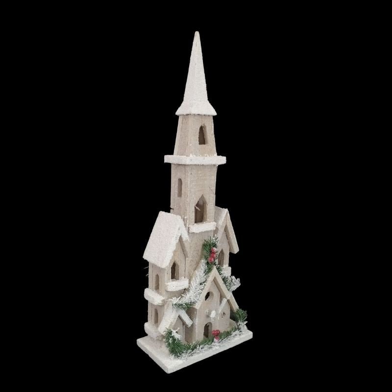 Maison en bois 5LED BLANC CHAUD 19x10.5x50cm - Silumen