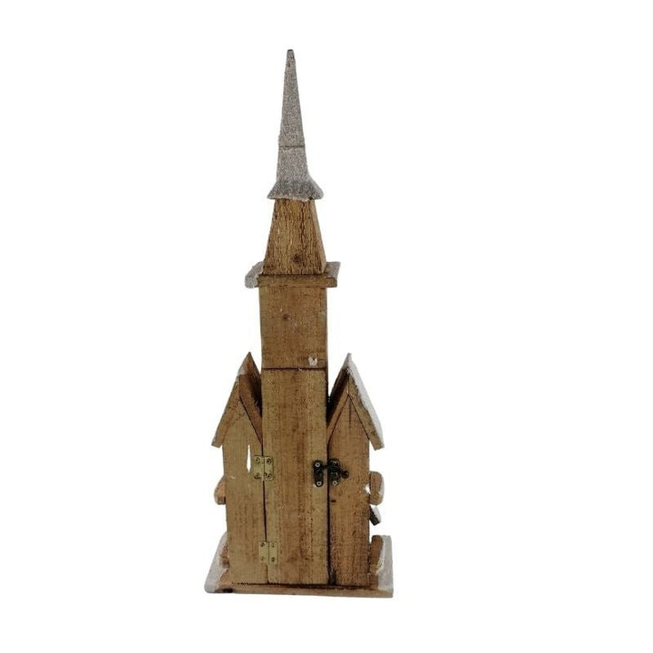 Maison en bois 5LED BLANC CHAUD 19x10.5x50cm - Silumen