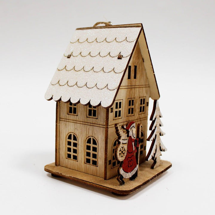 Maison en bois enneigé 8x13cm - Silumen