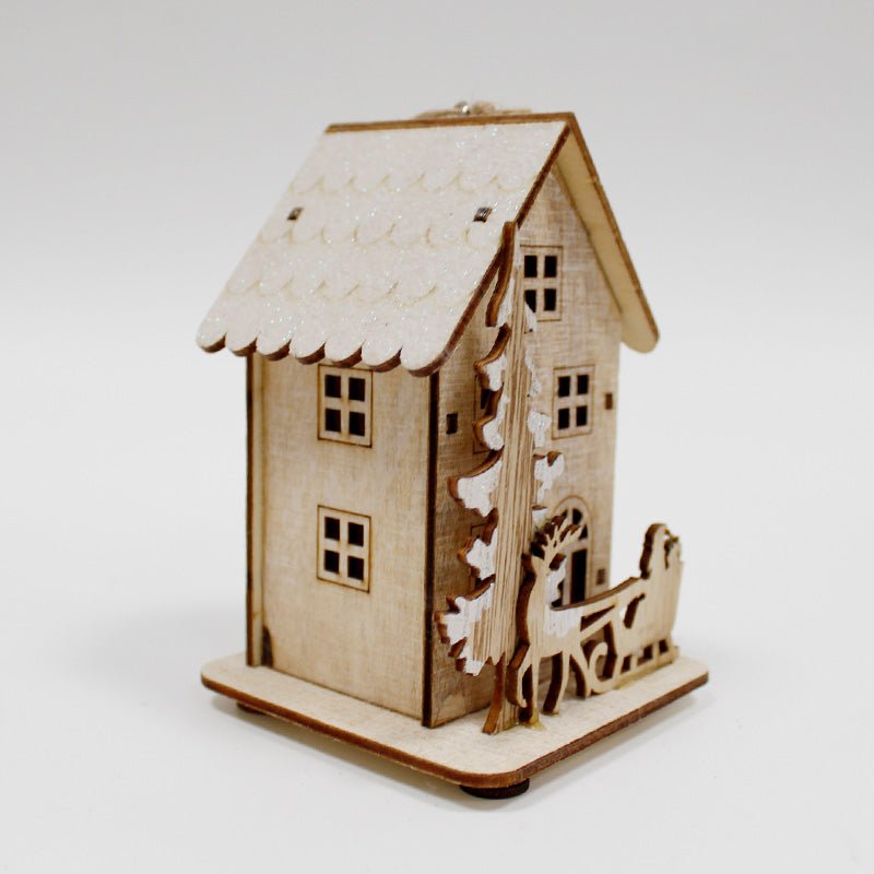 Maison en bois enneigé 8x13cm - Silumen