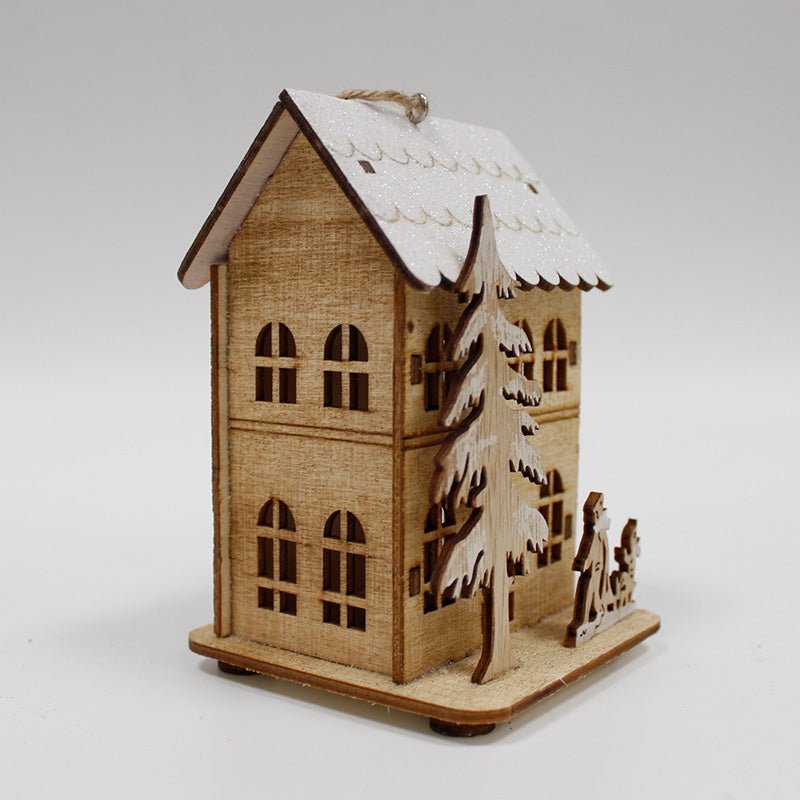 Maison en bois enneigé 8x13cm - Silumen