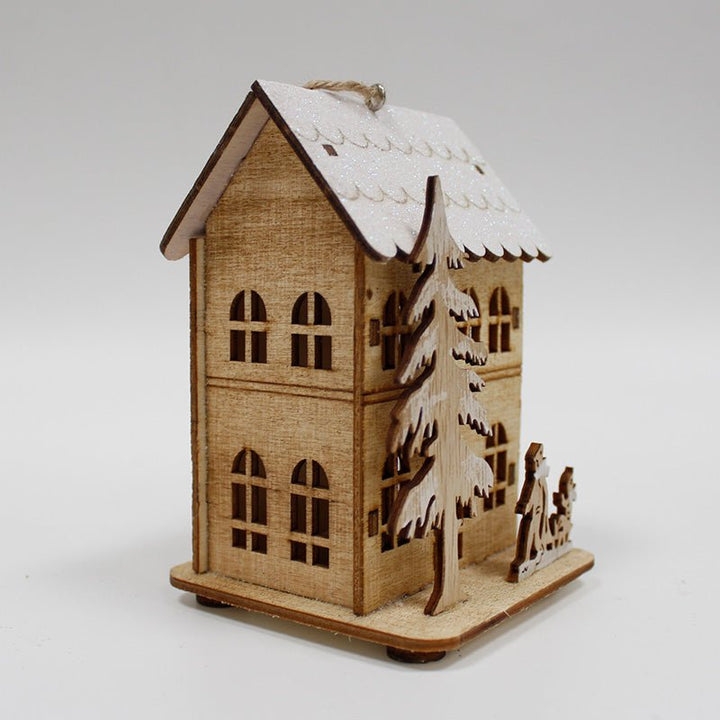 Maison en bois enneigé 8x13cm - Silumen