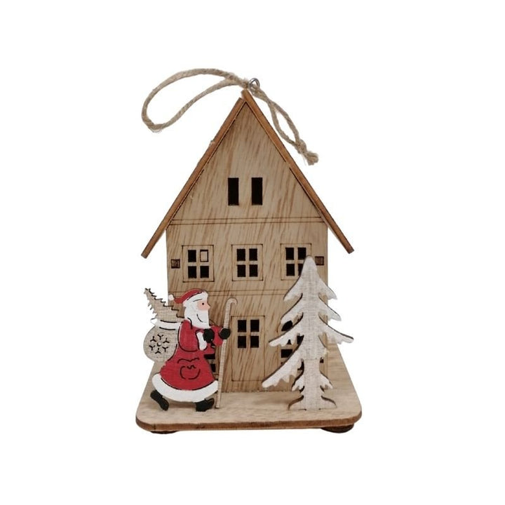 Maison en bois enneigé 8x13cm - Silumen