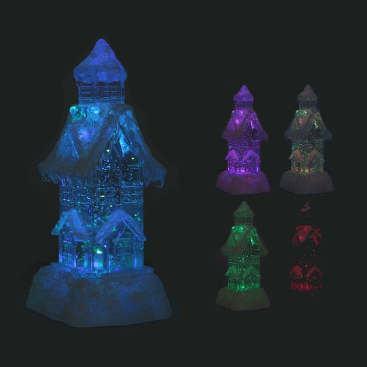 Maison lumineuse à piles RGB 12x10x24cm - Silumen