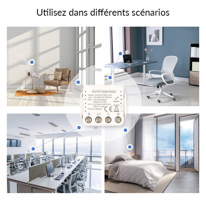 Mini Module Interrupteur Wifi 16A - Silumen