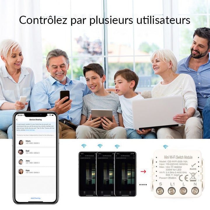 Mini Module Interrupteur Wifi 16A - Silumen